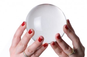 Woman holding crystal ball