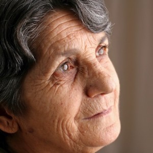 Pensive senior woman