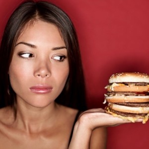 Unhealthy Junk food woman
