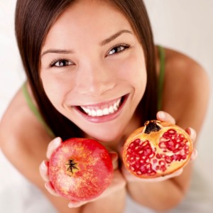 Pomegranate fruit woman
