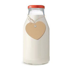 Bottles of milk isolated on white background. Vector illustration